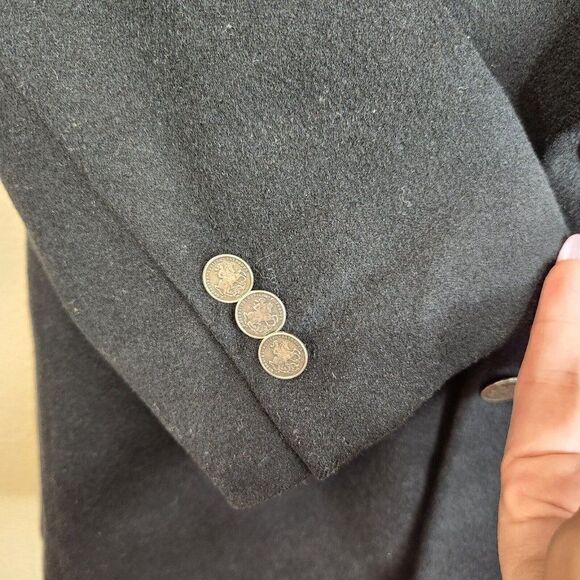 Hickey Freeman USA Made 2 Button Blazer Sport Coat 40 R Black Cashmere Boardroom - Picture 5 of 11